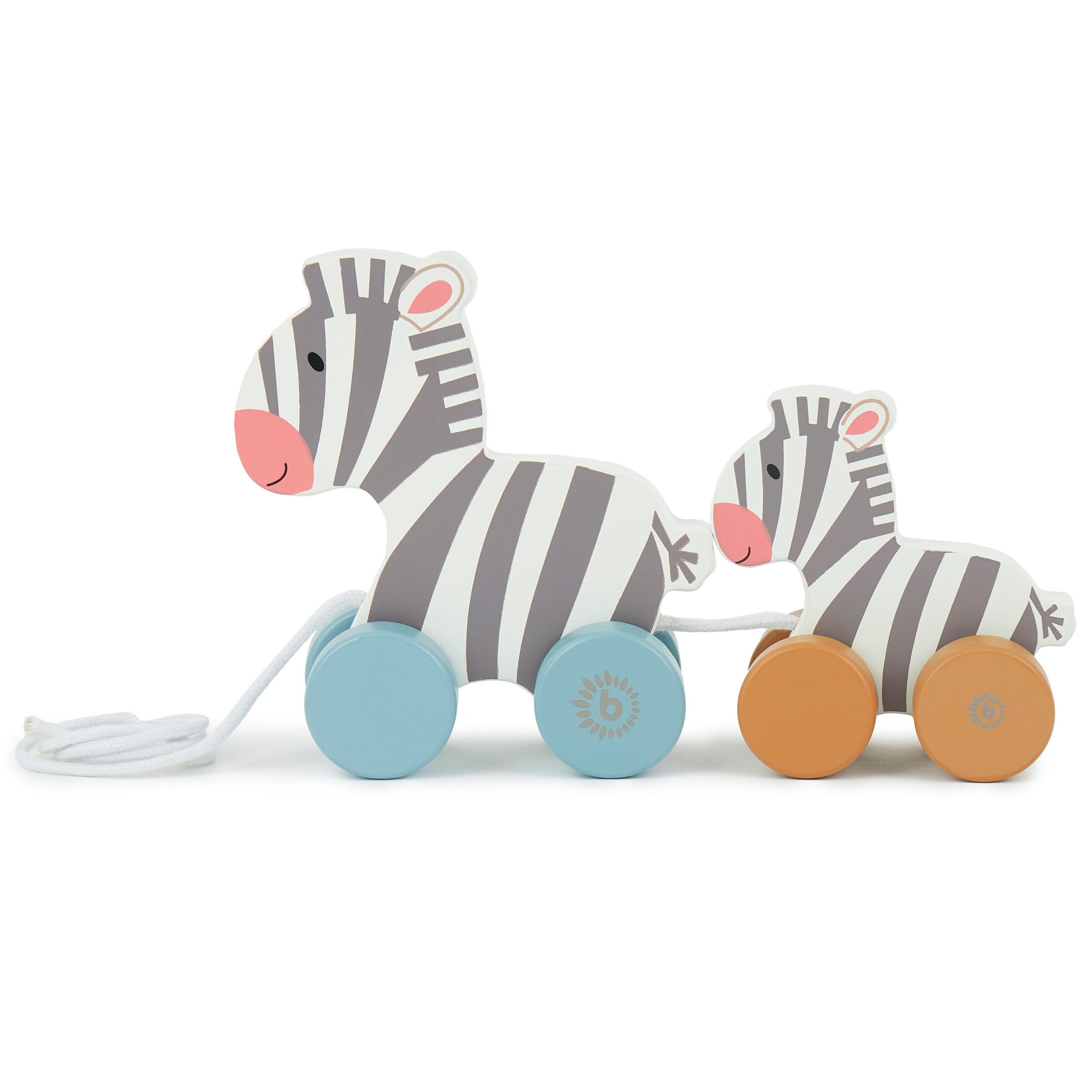 Bieco Nachziehspielzeug Zebra Clara und Lara - ab 12 Monate Mehrfarbig