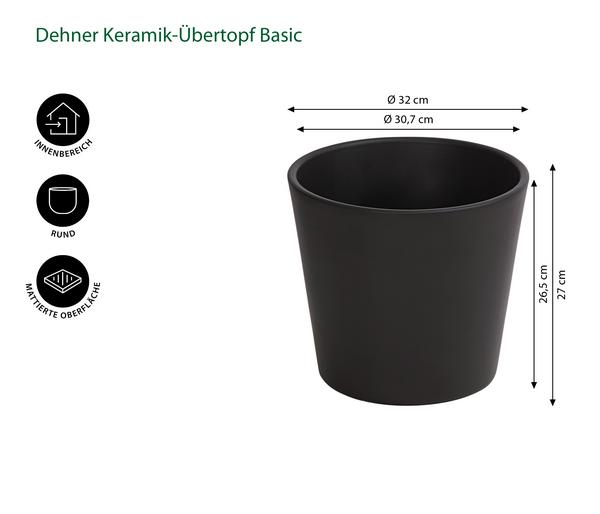Dehner Keramik-Übertopf Basic, rund