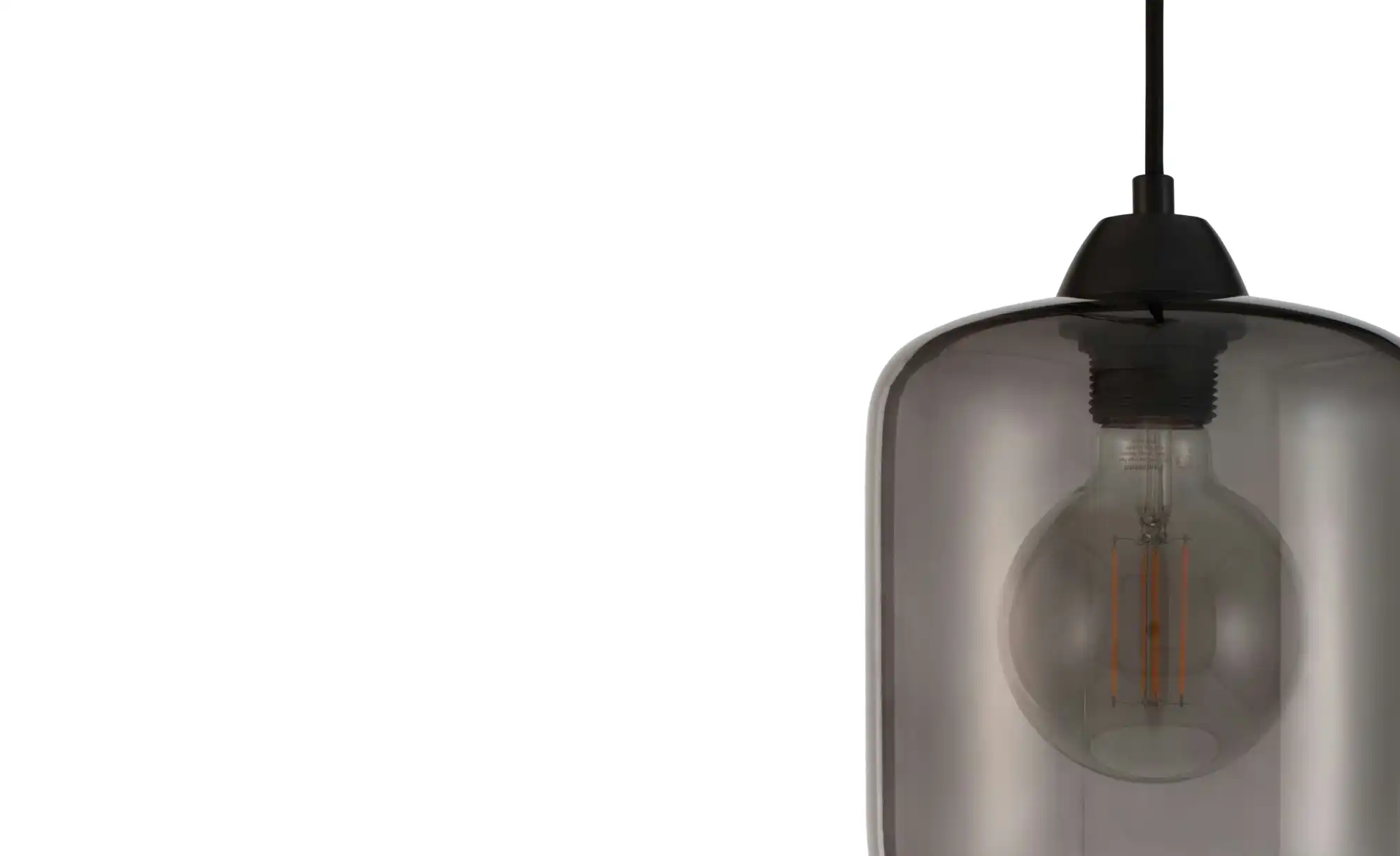 Pendelleuchte, 1-flammig, Rauchglas