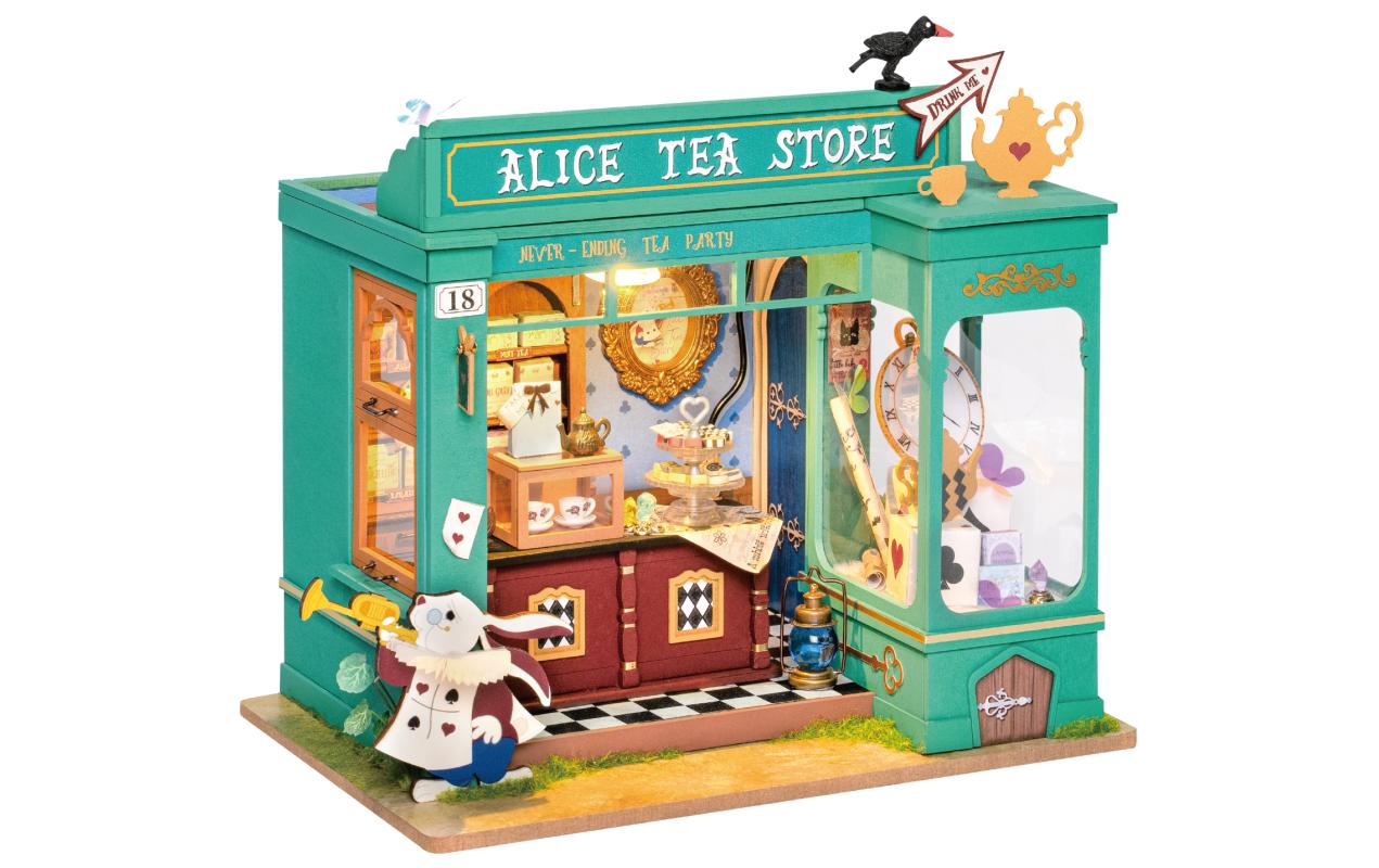 Bausatz Alices Tea Store3D-Puzzle aus lasergeschnittenen Holzteilen