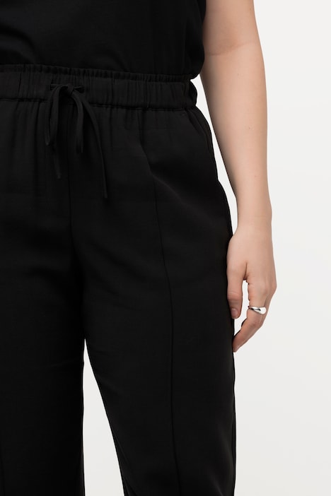 Schlupfhose, Bügelfalten, Elastikbund, Bindeband