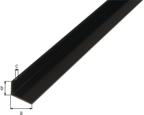 PVC hoekprofiel, zwart, 30x20x3 mm, 2,6 m