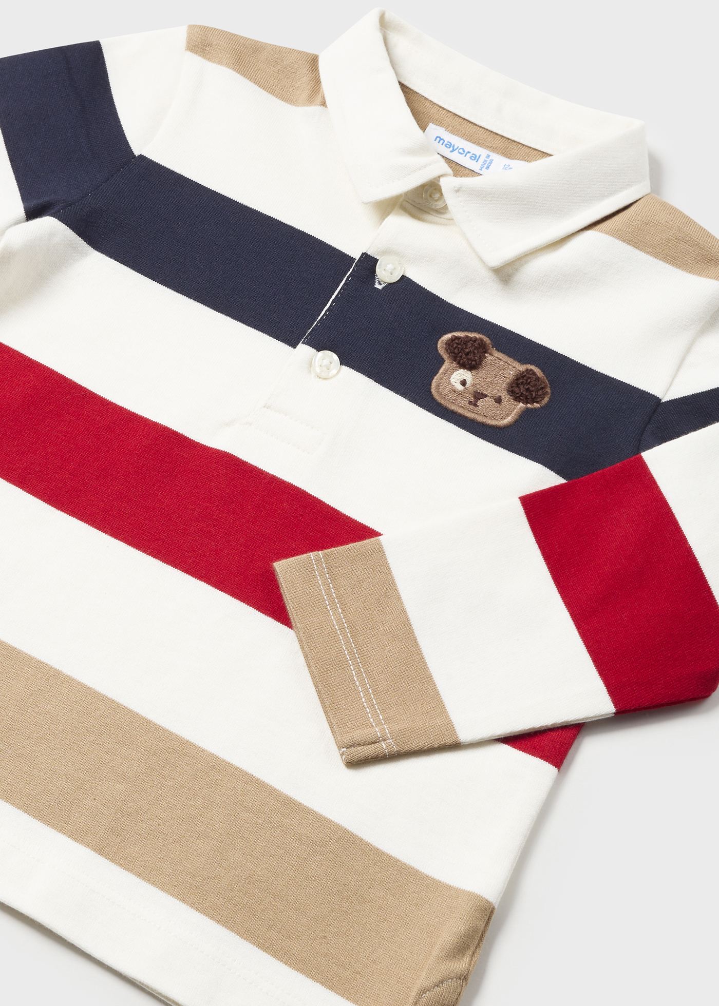 Camisa polo listrada Better Cotton para bebês
