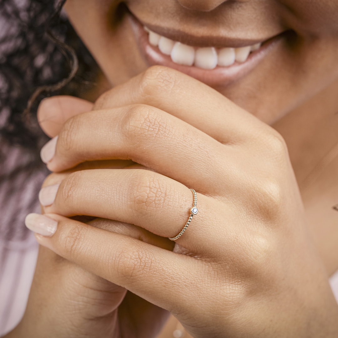 Damenring 750/18 K Gelbgold mit Diamant 0.03 ct H/si by CHRISTIAN