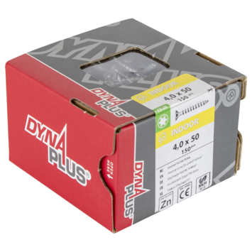 Dynaplus Schroef universeel platkop verzinkt TX-20 4.0x50 150 stuks