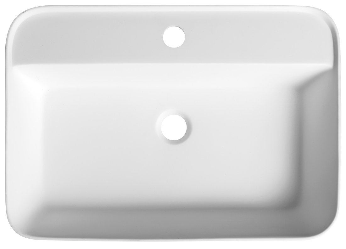 Sapho Brahea waskom 55x40cm solid surface wit mat met kraangat