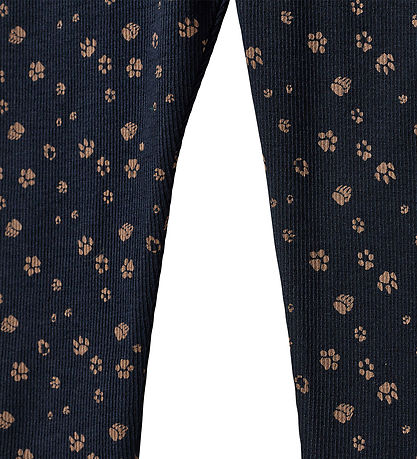 Sofie Schnoor Leggings - Rib - Dark Blue m. Print