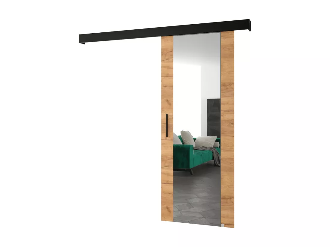 Portes coulissantes Salwador II 70x204 cm (Chêne Craft / Noir / Noir)