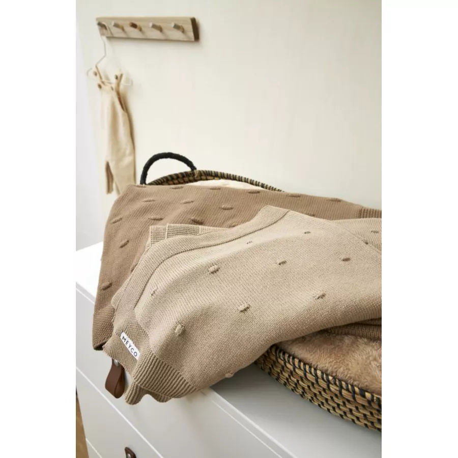 MEYCO Babydecke klein Mini Knots Sand 75 x 100 cm