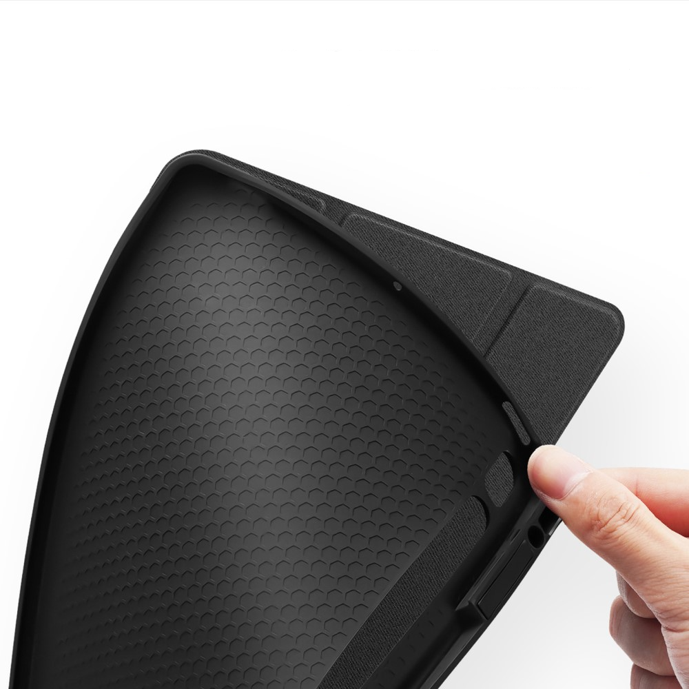 Samsung Galaxy Tab S9  Plus Tasche Smart Cover Hülle Stoff Design mit S-Pen Halterung - Schwarz