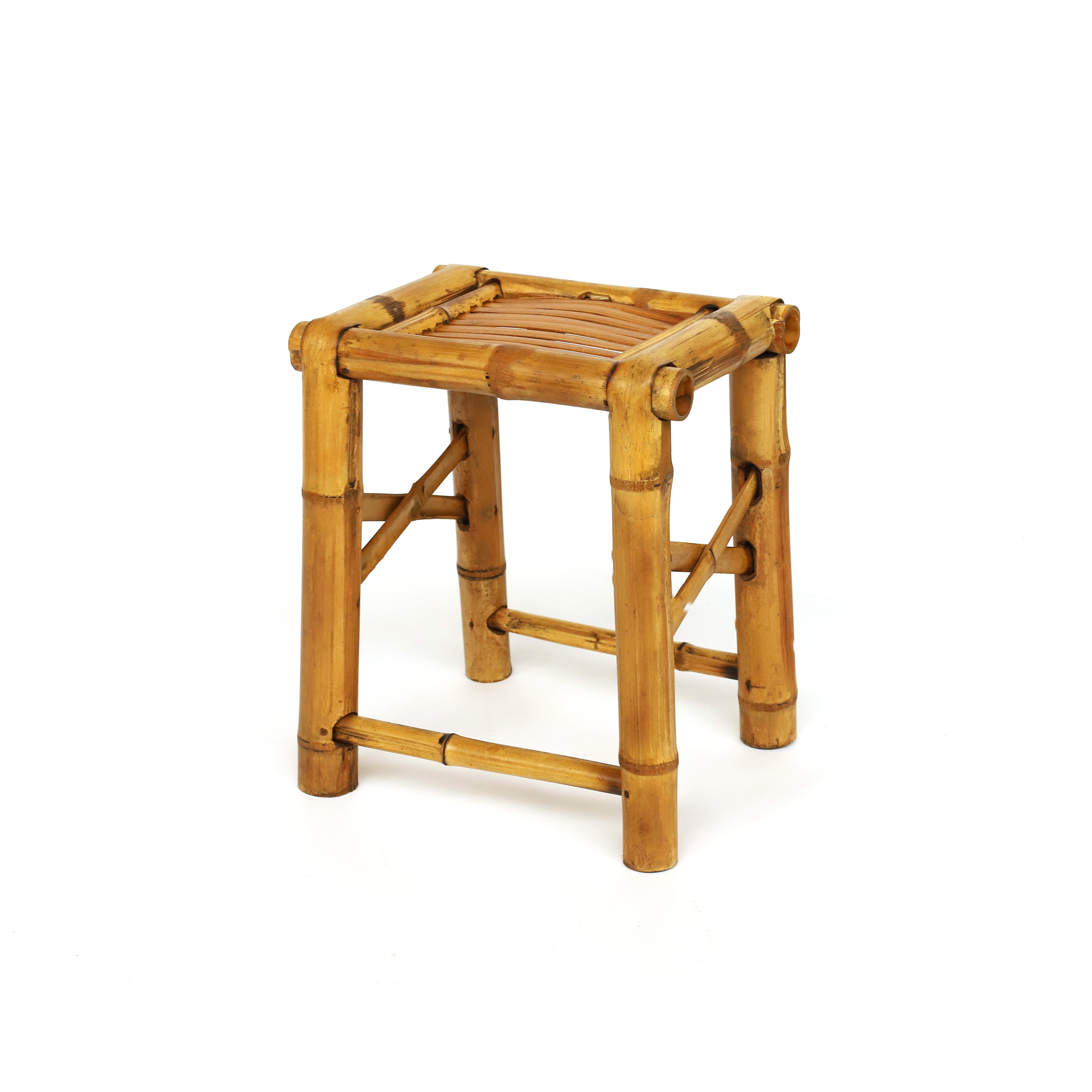 Bambus-Hocker, natur, H 52 cm, 43 cm, L 31 cm von fischer's lagerhaus