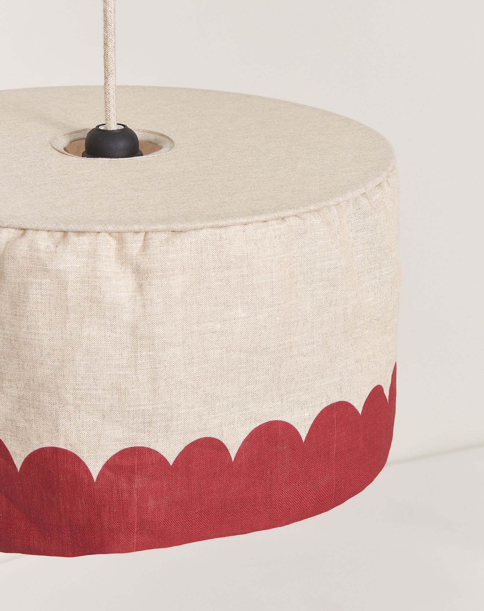 Abat-jour en lin pour suspension diam. 40cm vibes | Rouge
