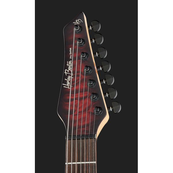 Harley Benton Amarok-7 BKRD Quilted B Bundle