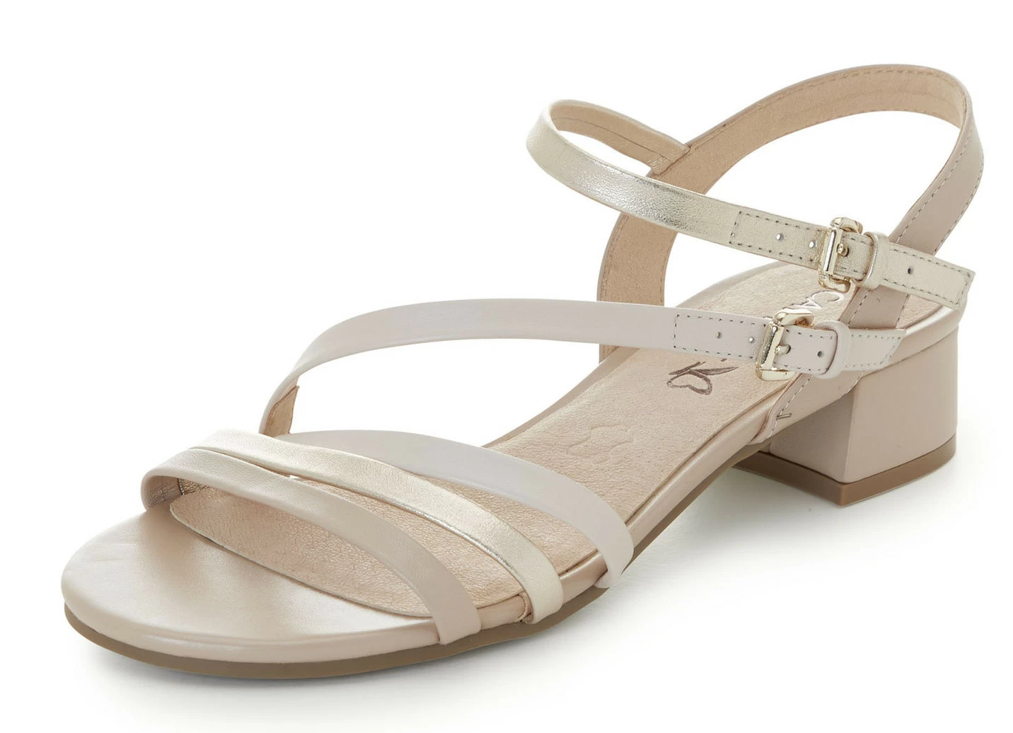 Caprice Sandalette aus teilweise metallisiertem Nappaleder