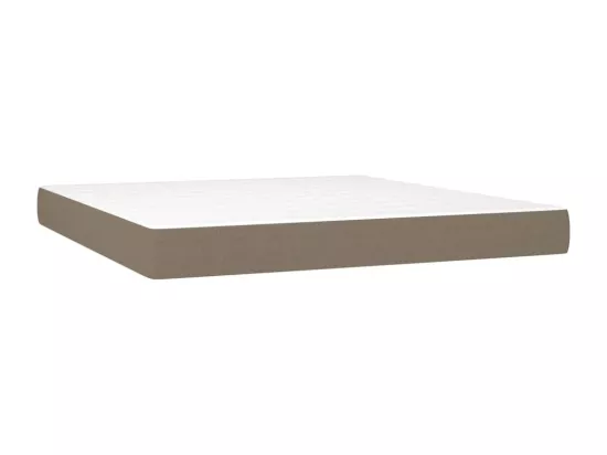 Sommier tapissier avec matelas et LED Taupe 180x200 cm Tissu
