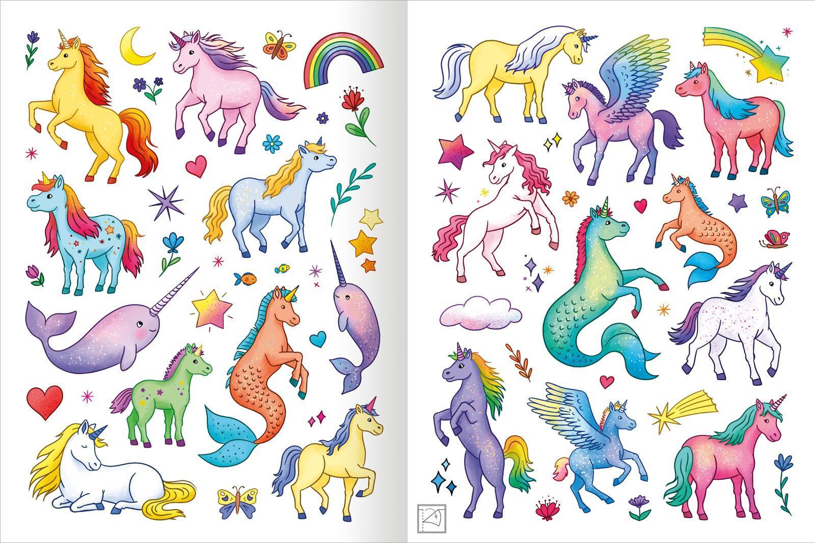 Mein schillerndes Stickerheft -  Zauberhafte Einhornwelt
