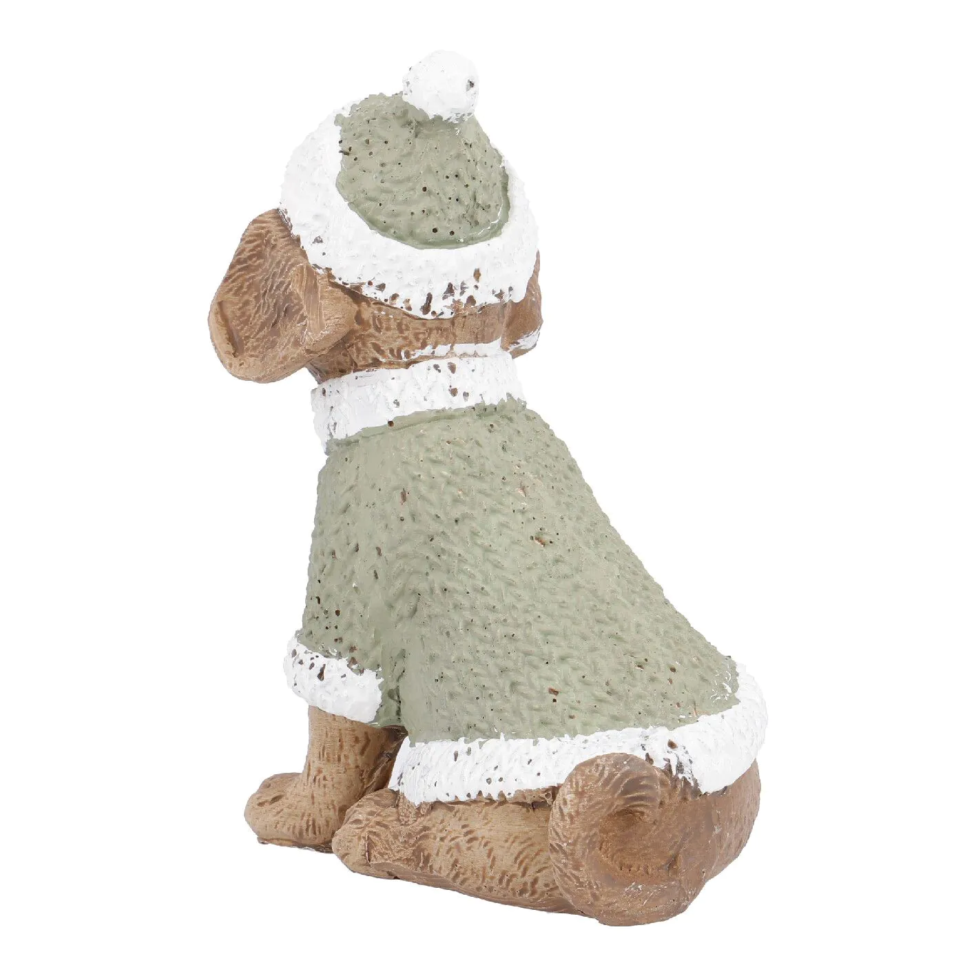 Hund mit Mütze, Pullover/sitzend, 10 cm