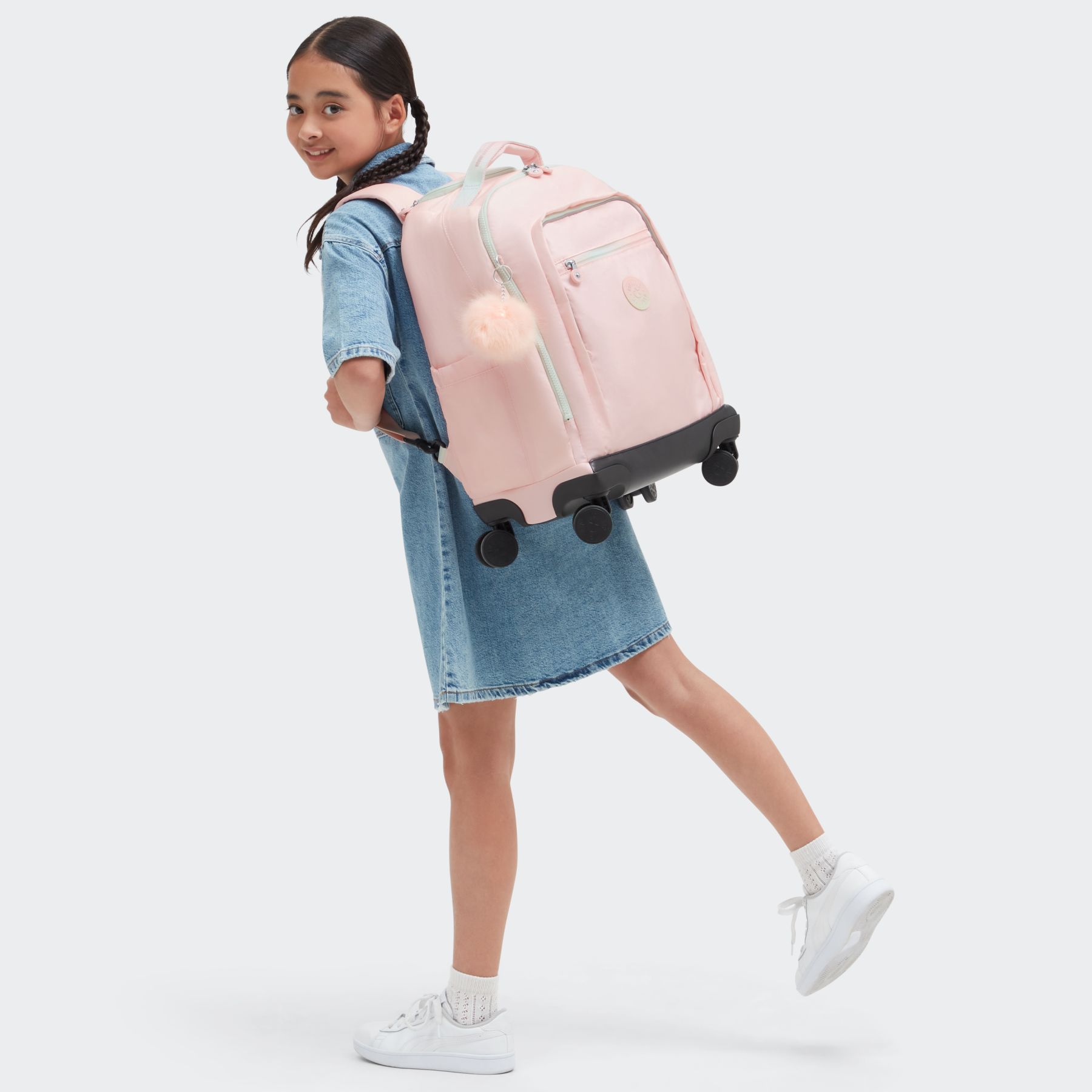 NEW ZEA Grand sac à dos à roulettes pour enfants avec protection pour ordinateur - Blush Metallic