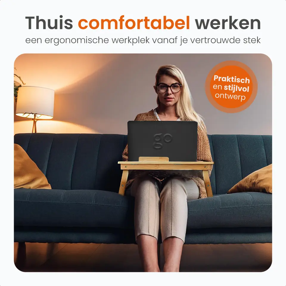 Goliving Laptoptafel - Uitklapbaar 39 cm - Ergonomisch - Laptopstandaard