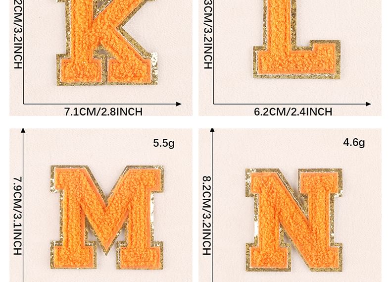 Embroidery Kingdom - Geborduurde applicatie met alfabet/hartmotief (verschillende ontwerpen)