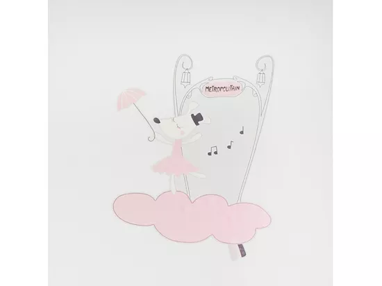 Stickers muraux Petite souris 70x50cm en Papier Rose