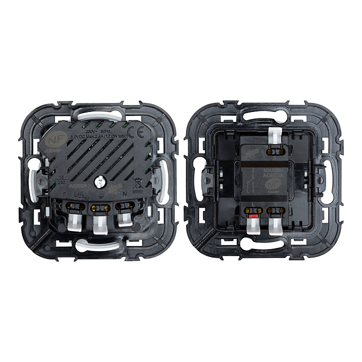 Ensemble 2 interrupteurs + 1 prise avec terre affleurante + 1 prise USB-A+C Jacobsen Espen aluminium composable