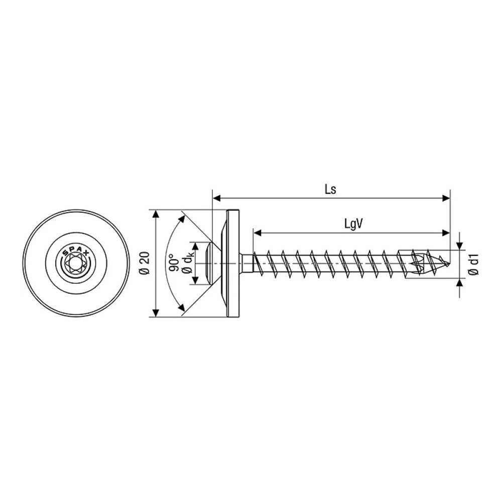 PLATESKRUE SPAX T-STAR FORSINKET T20 4,5X25MM 75STK