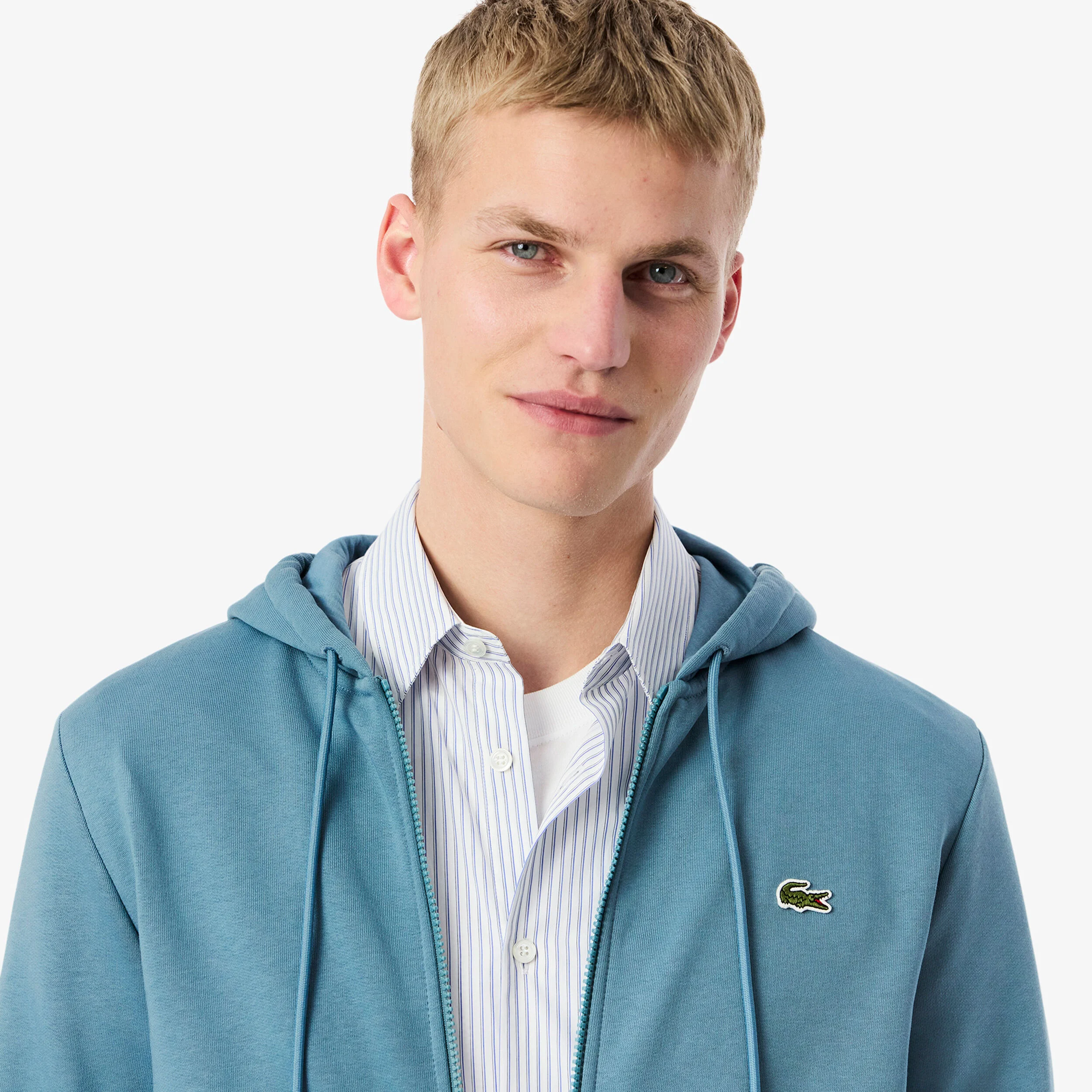 Lacoste Brushed Gilet En Coton Hommes - Bleu Gris