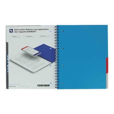 Oxford Student Multinotes - Cahier à spirales A4+ - 160 pages - feuilles perforées détachables - grands carreaux (Seyes)