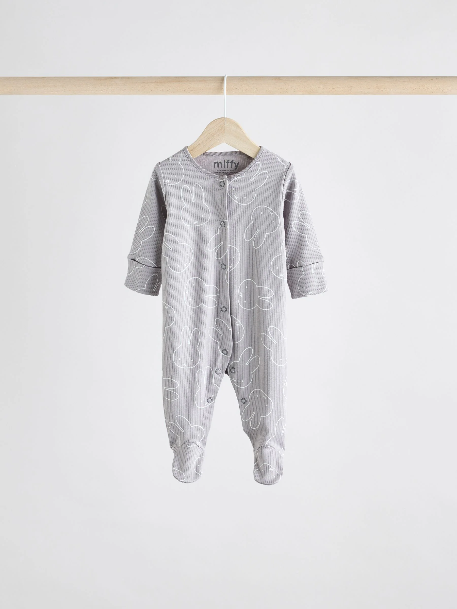 Neutraal - Miffy Baby Slaappakken 3 Verpakking (0mnd -2jr)