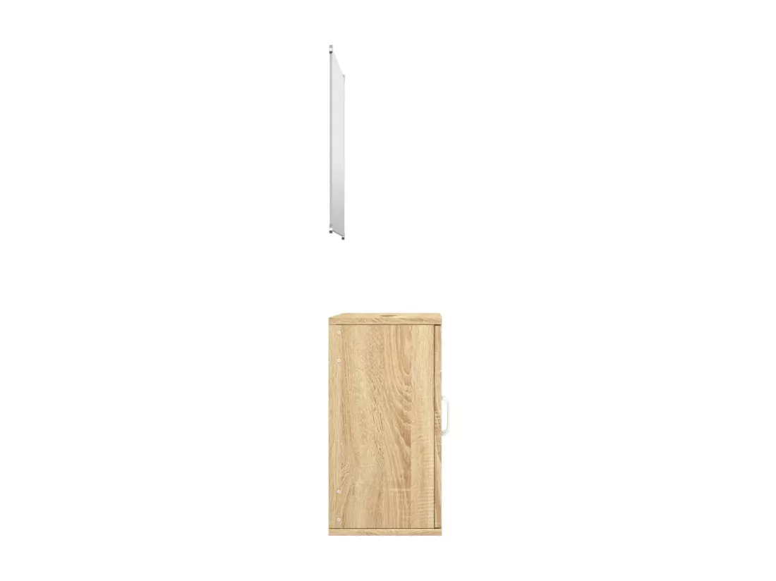 Ensemble de meubles salle de bain 2 pcs chêne bois d'ingénierie