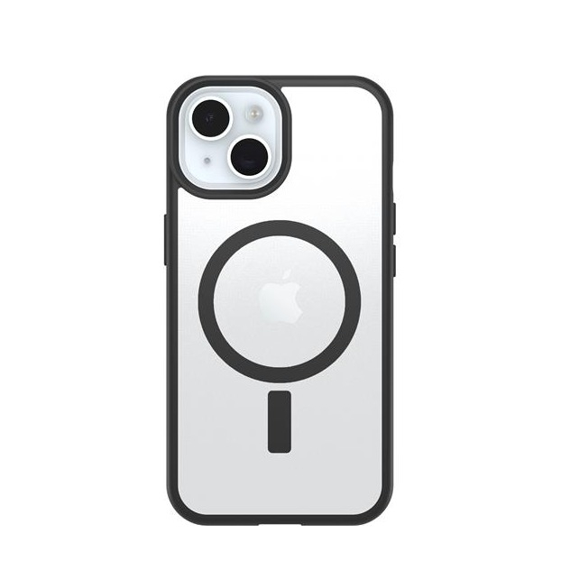iPhone 16e / 15 / 14 / 13 MagSafe Hybrid Hülle TPU Bumper   Hardcase Rückseite React Series (77-98203) - Transparent / Schwarz