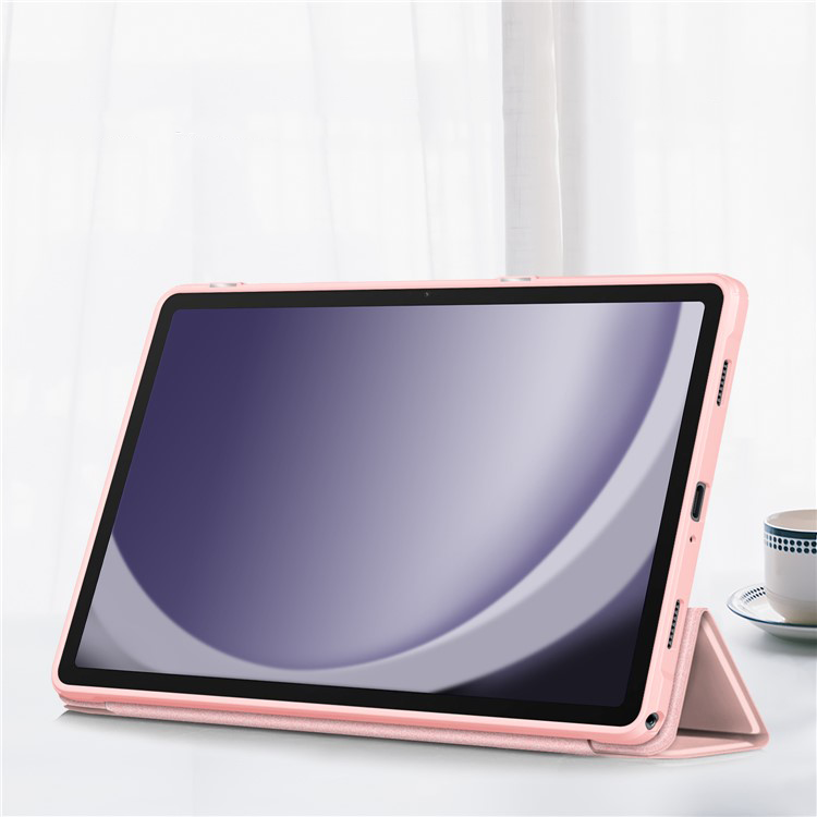 Samsung Galaxy Tab A9  Plus Hybrid Leder Tasche Smart Case Flip Cover Hülle   S-Pen Halterung - Rosa