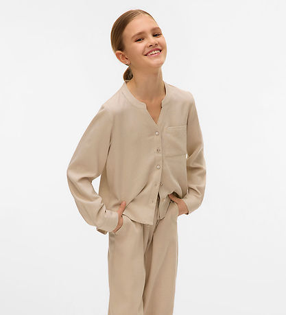 Vero Moda Girl Hemd - VmMymilo - V-Neck - Silberstreifen