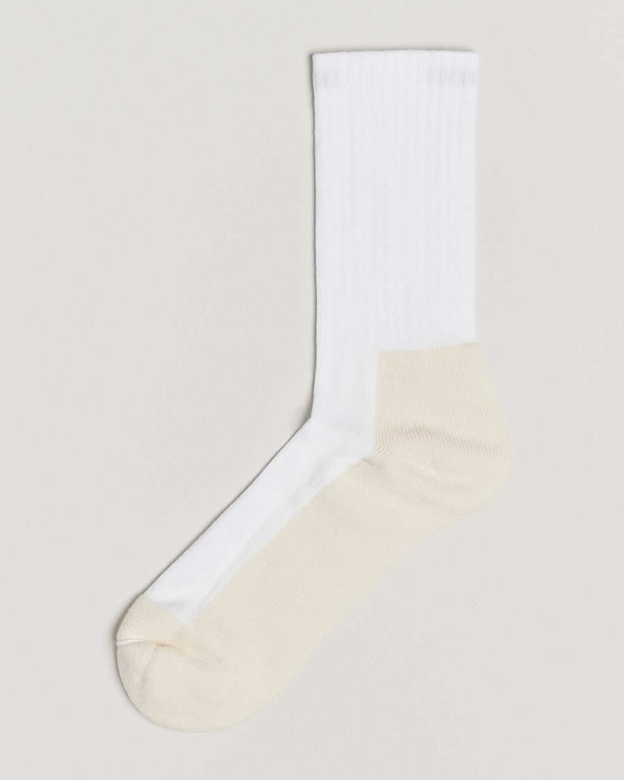 Sweyd Two Tone Cotton Socks Off White/White