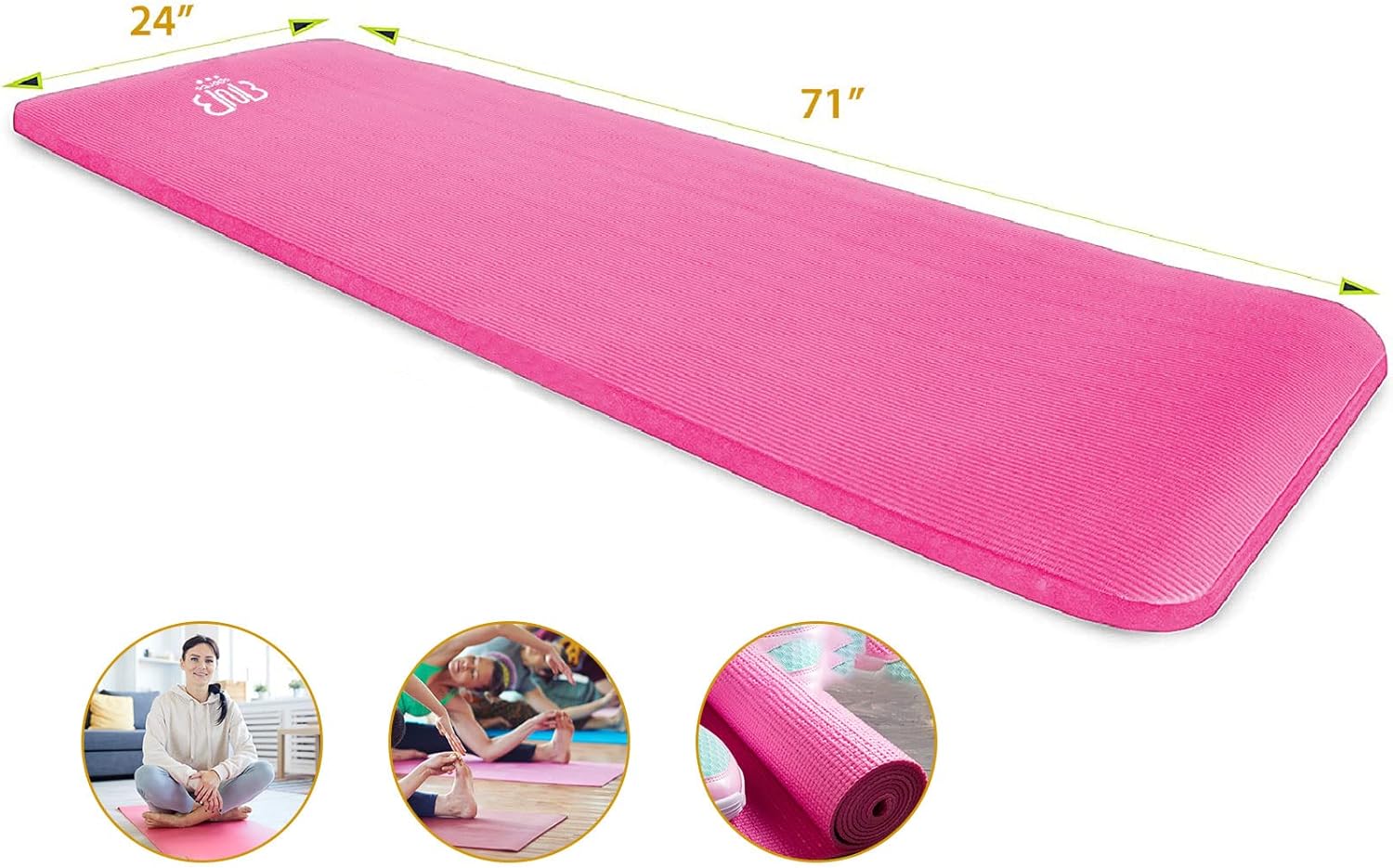 Premium NBR Sportmatte, rutschfeste Gymnastikmatte Rosa