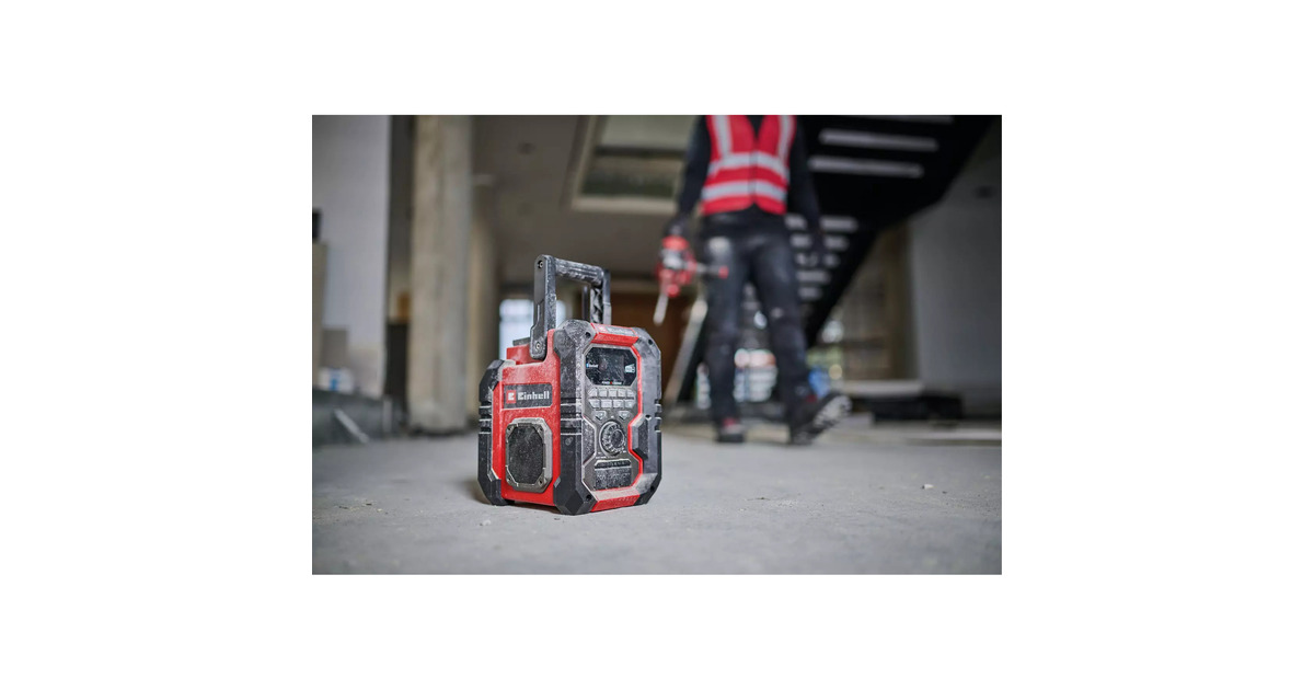 EINHELLAccu Radio TE-CR 18 Li DAB+/FM/BT - Solo bouwradio  (Rood/zwart, Accu en oplader niet inbegrepen)