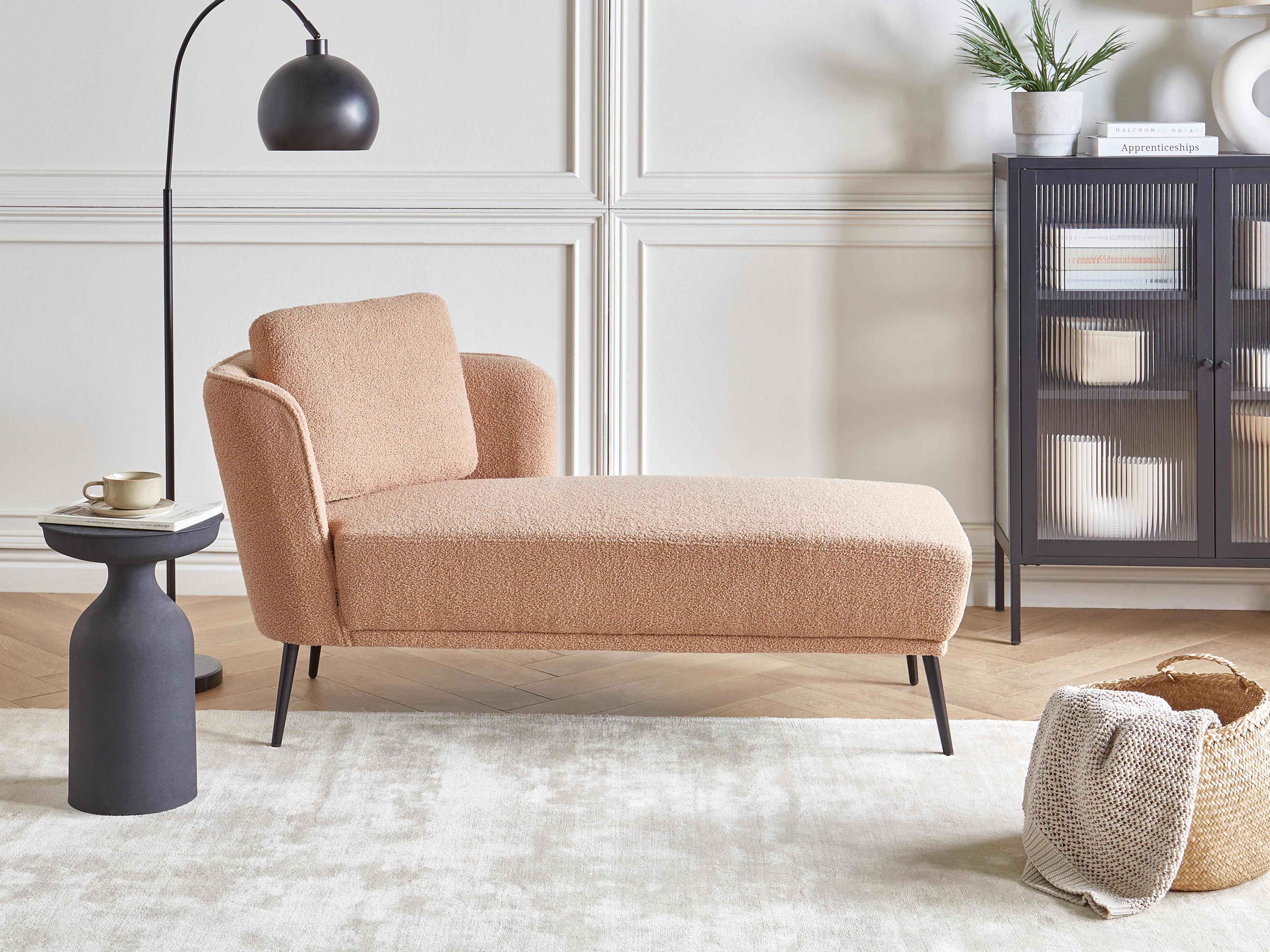 Linkszijdige chaise longue ARTHEZE Bouclé Beige