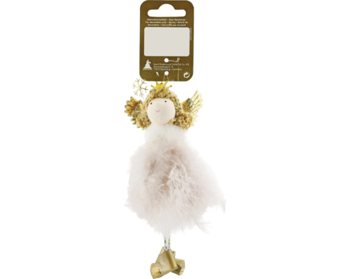 Kerstdecoratie hangende engel goud