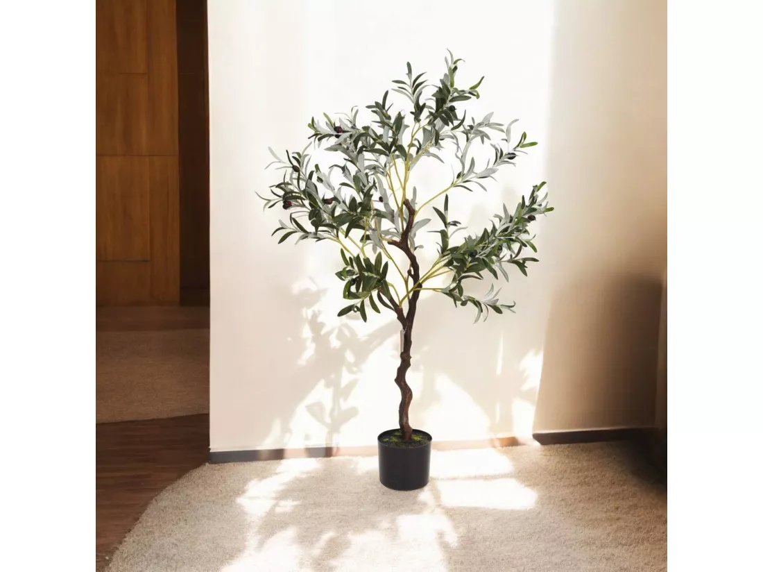 Well Home Olivier artificiel en pot noir H.116cm