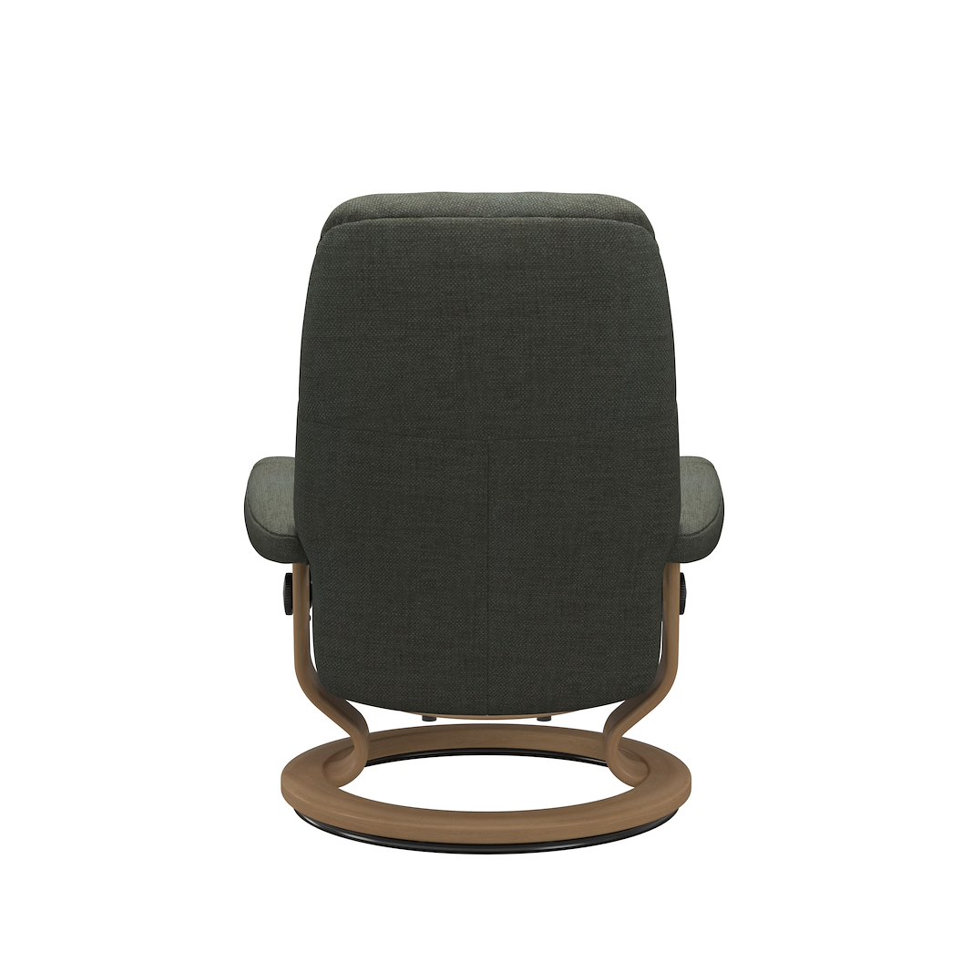 Consul (M) Classic lenestol med krakk Tekstil Daisy Green og Classic understell eik.