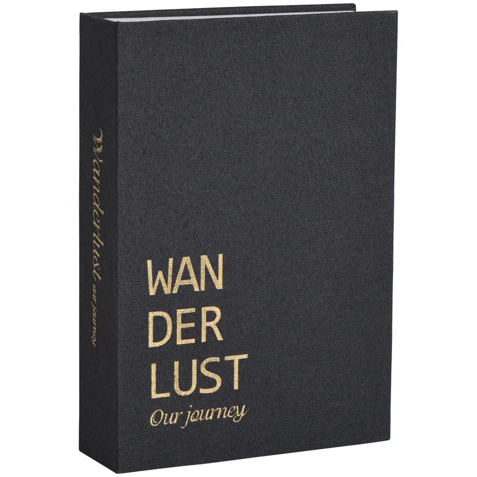 Opbergboek Wanderlust - zwart - 5x23x16 cm