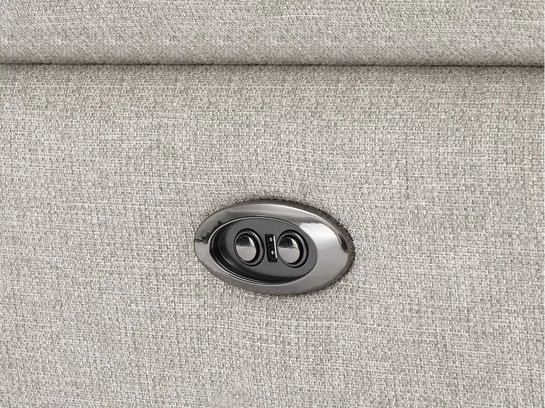 Canapé 3 places relax électrique en tissu beige MACARI