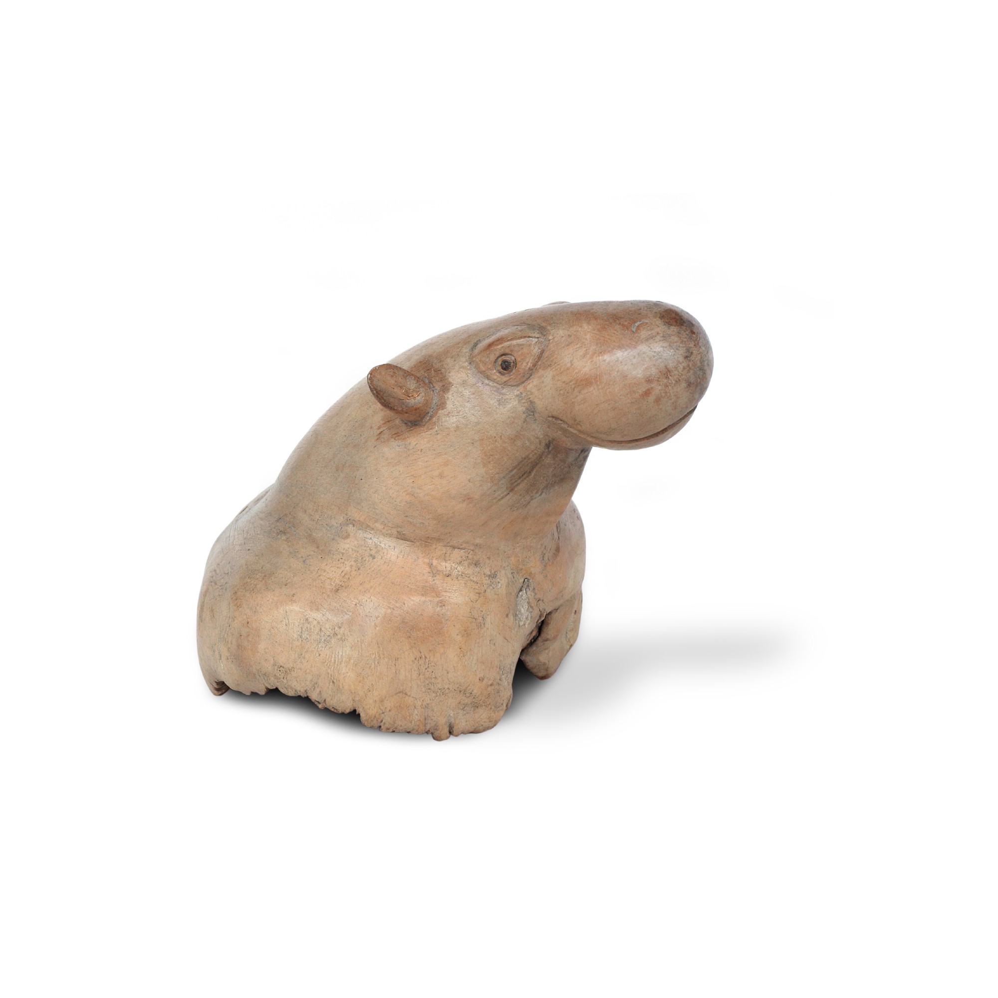 Figur 'Nilpferd' aus Holz, B 17 cm, H 7 cm, L 7 cm von fischer's lagerhaus