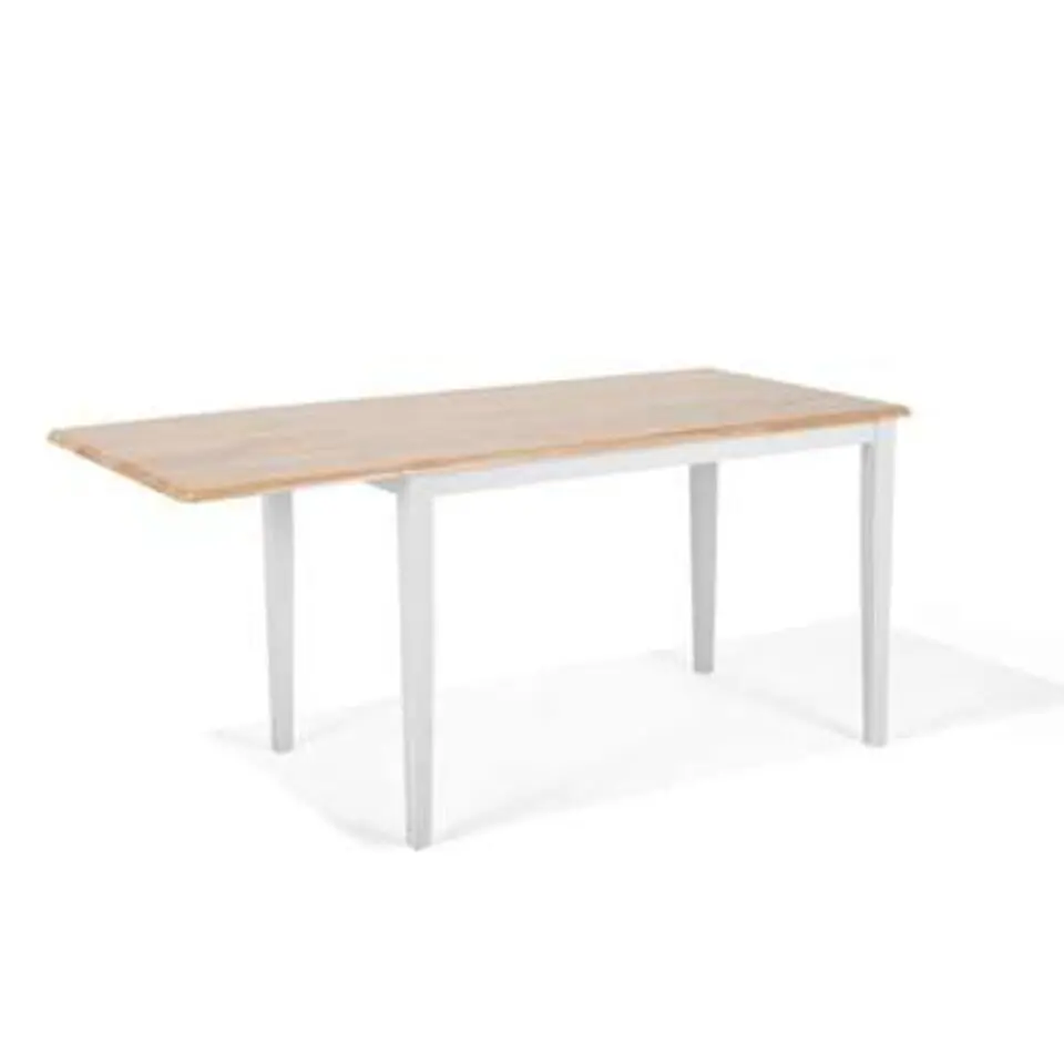 LOUISIANA - Eettafel - Wit - 75 x 120/160 cm - Rubberhout