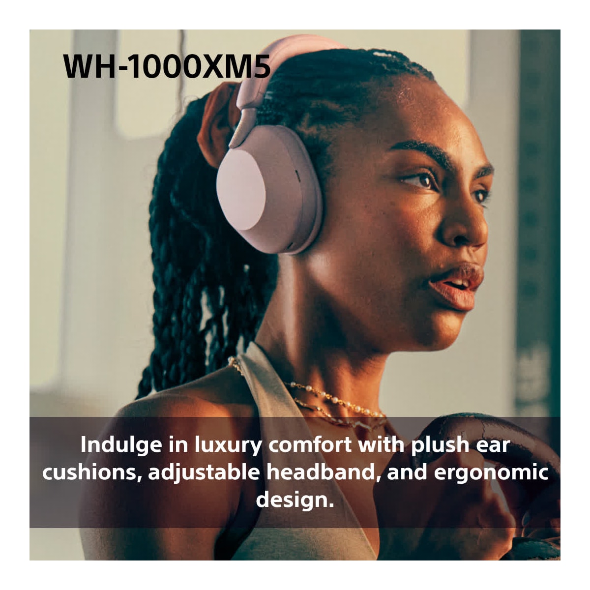Sony WH-1000XM5 trådløse around-ear hodetelefoner (smoky pink)