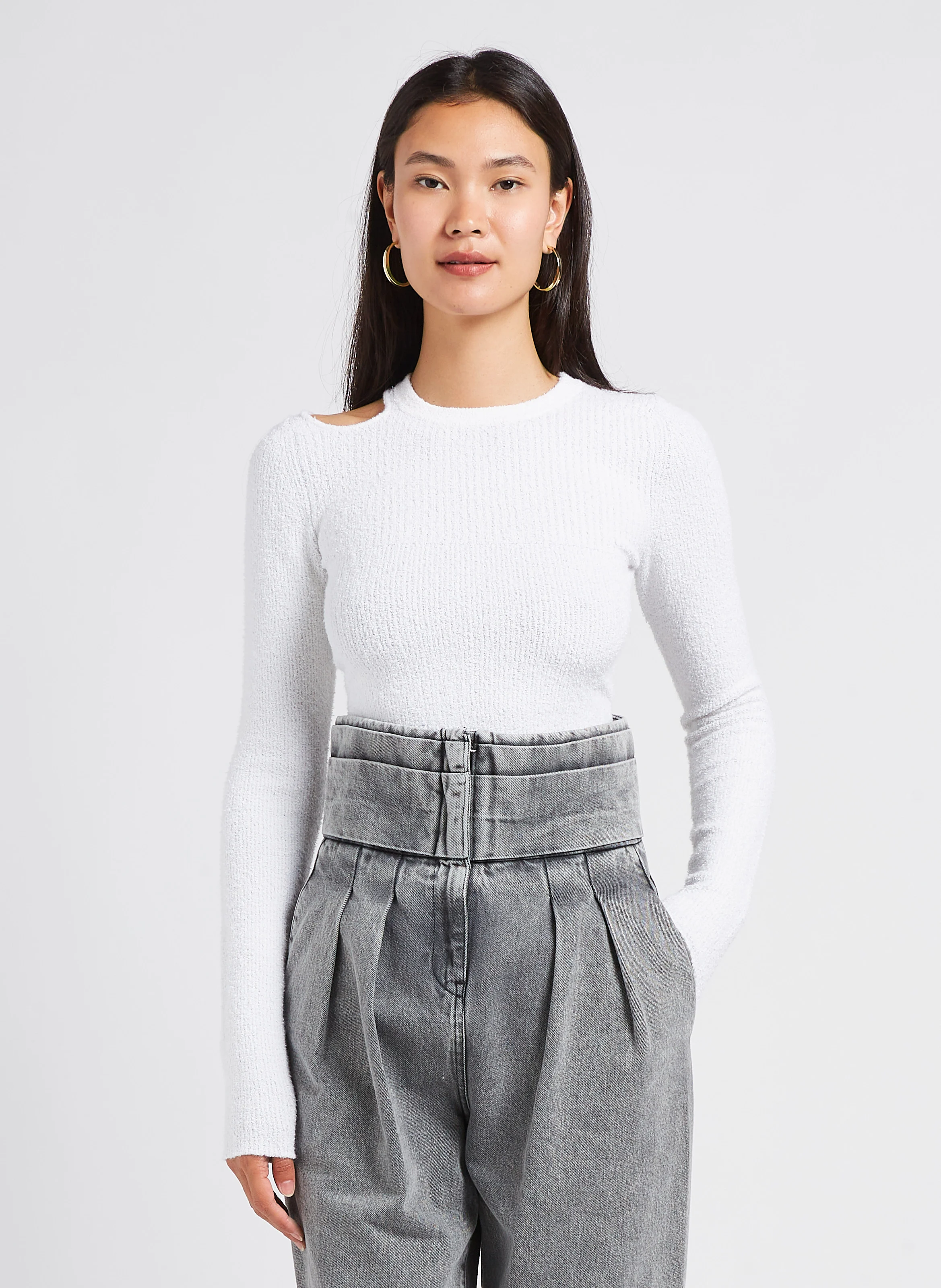 BAIYO - Pull col rond moulant | Beige