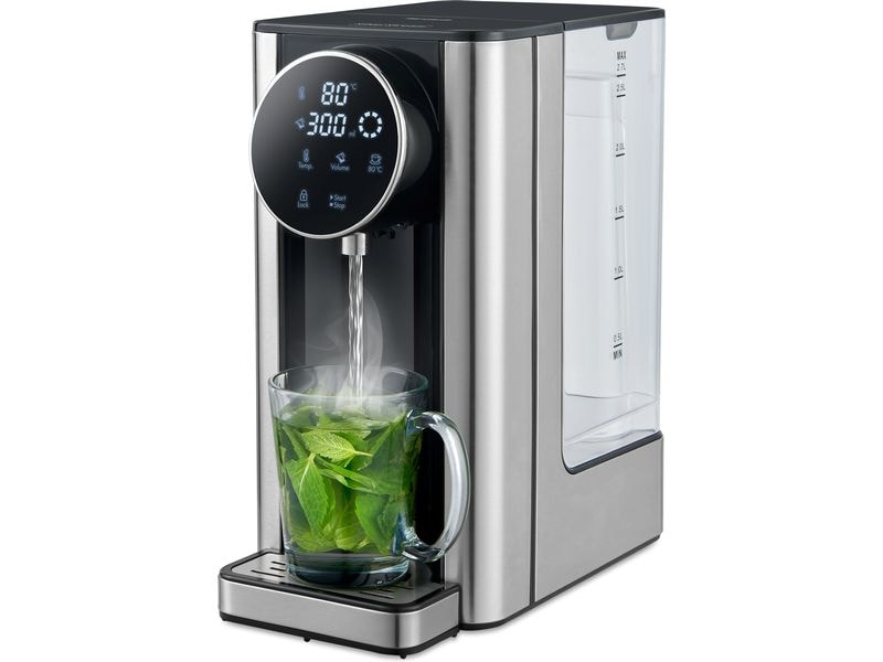Trisa Heisswasserspender Silver Stream 2.7 l, Schwarz/Silbe Heisswasserspender mit Touch Display