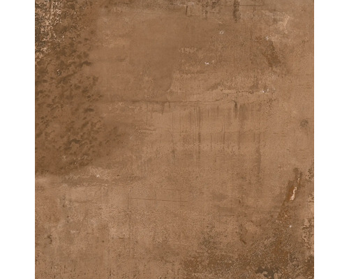Terrastegel van porselein, metallic Cortenbruin, gerectificeerde rand, 60 x 60 x 2 cm