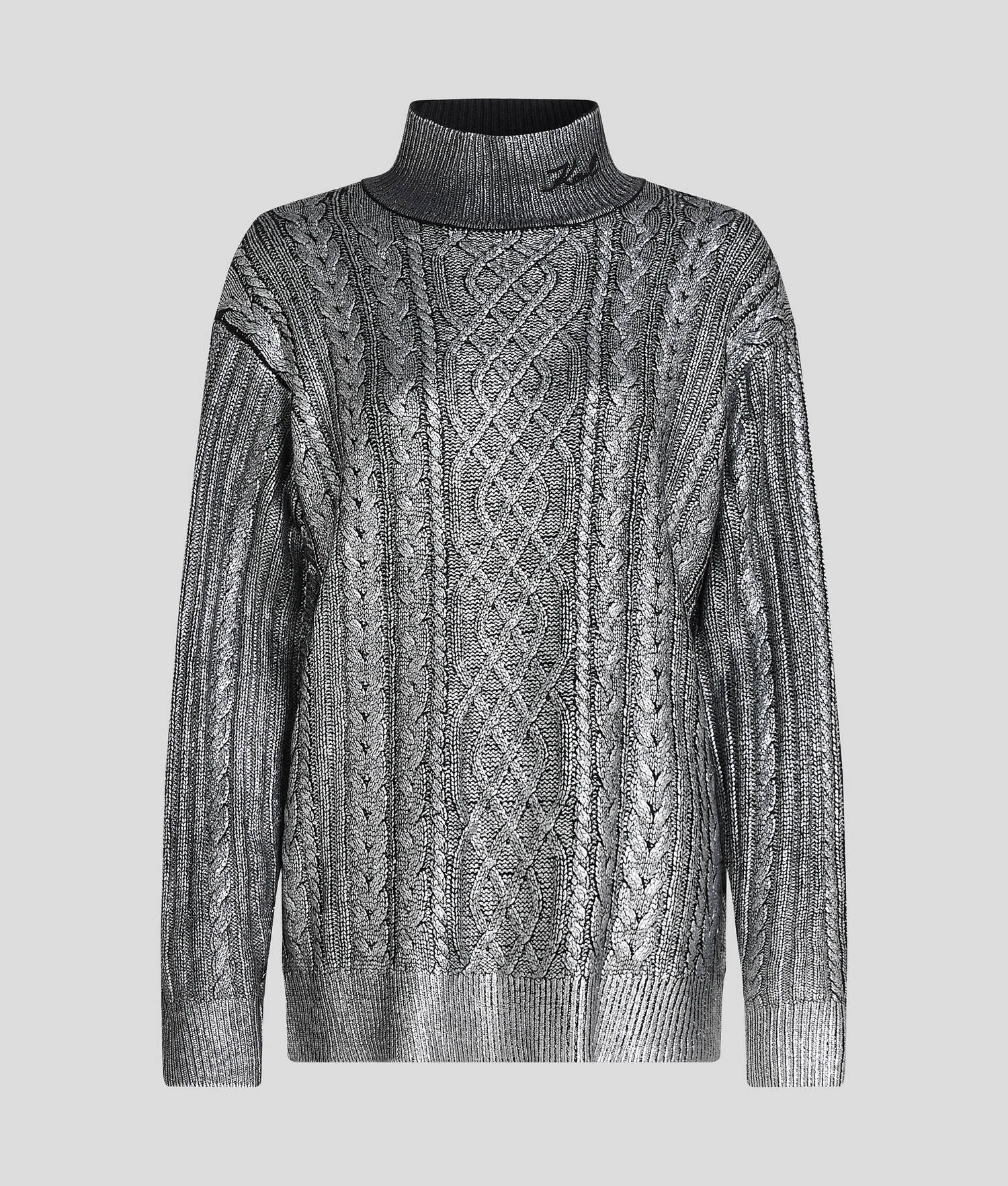 PULL EN TRICOT TORSADÉ EFFET MÉTALLISÉ - Bronze